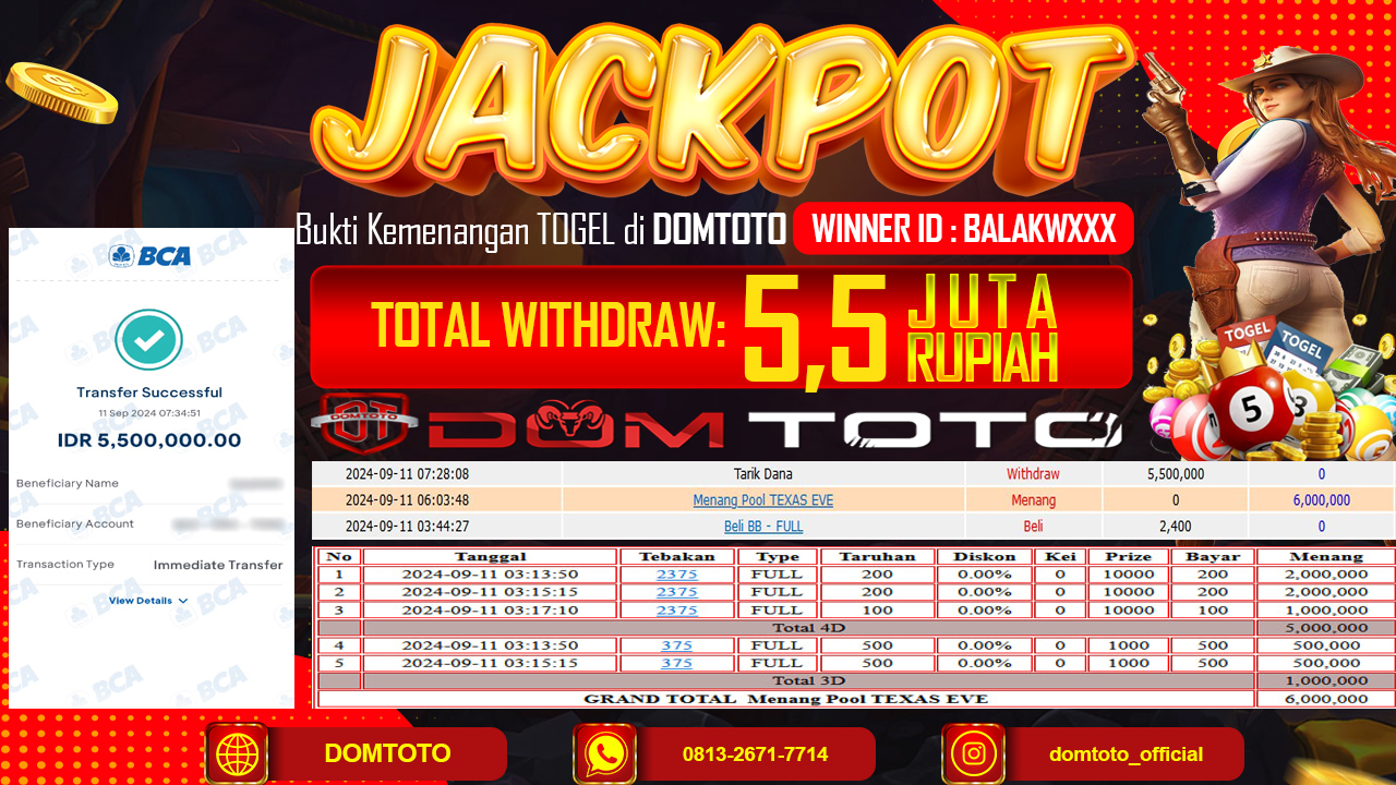 JACKPOT TOGEL TEXAS EVENING 4D 10 SEPTEMBER 2024